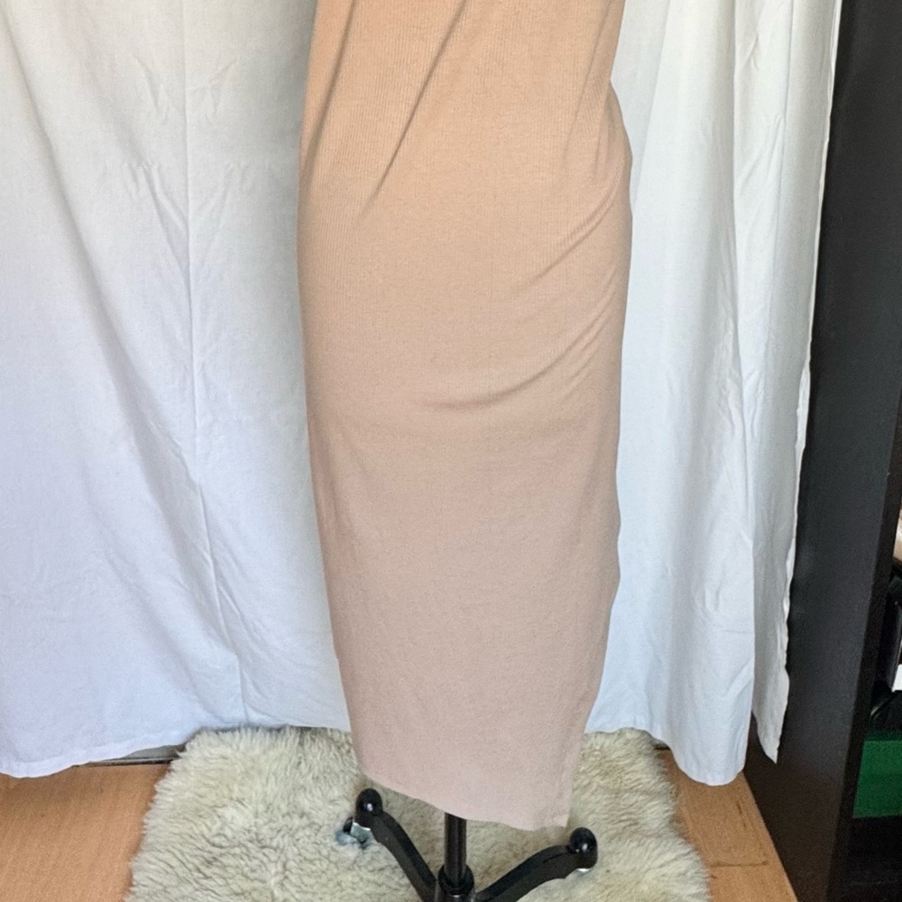 Chic Tan Midi Dress
